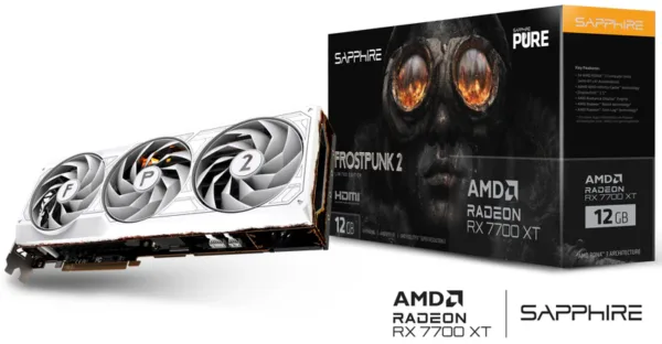 VGA SAPHIRE RADEON RX 7700 XT PURE 12GB FROSTPUNK 2 WHITE GDDR6