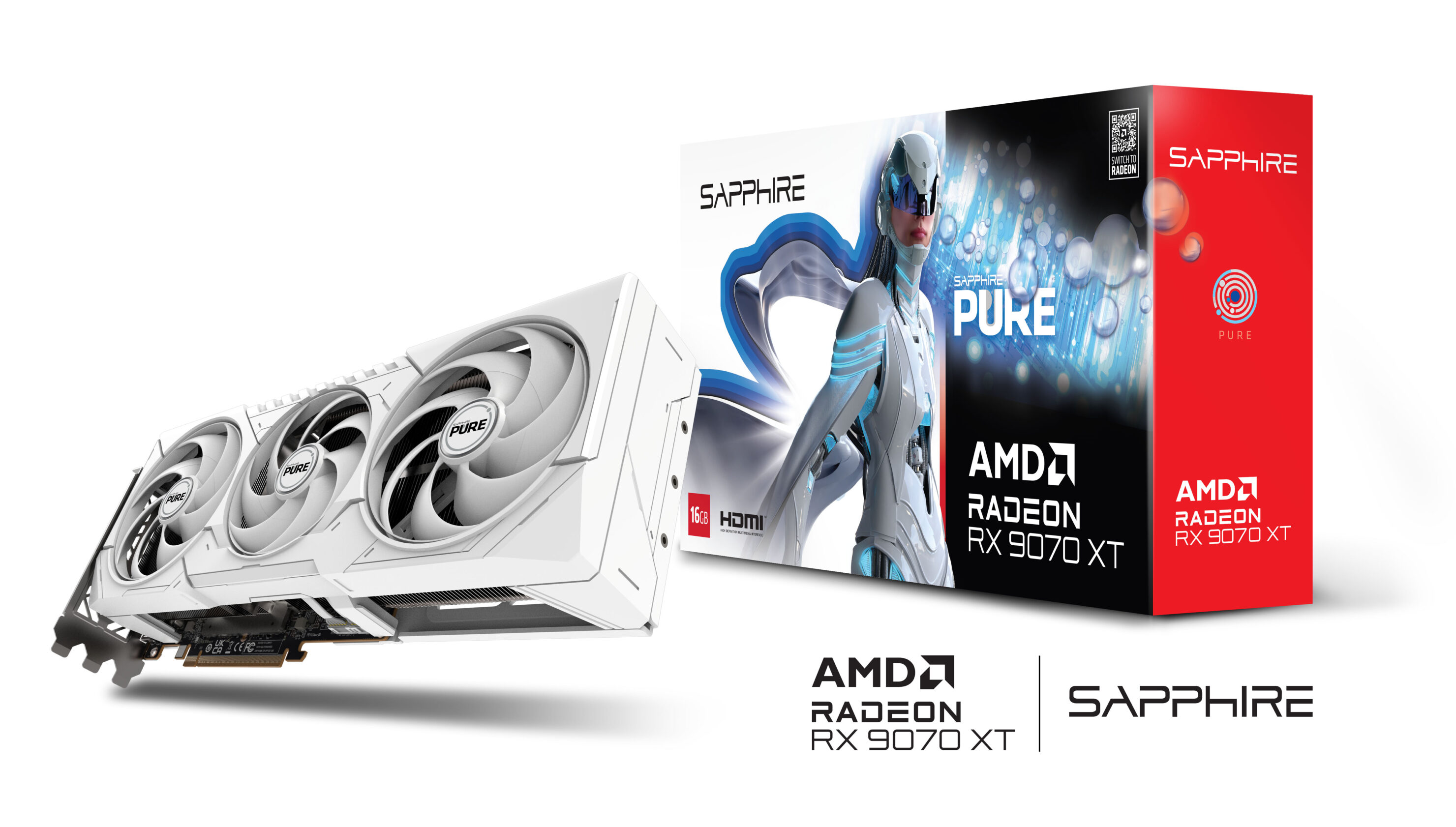 PLACA DE VIDEO SAPPHIRE PURE RX 9070 XT OC 16GB WHITE
